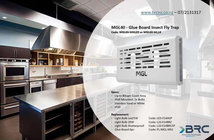 MGL40 - UV-A Glue Board Insect Light - White