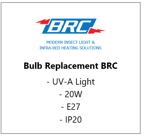 UVA-Bulb - BRC - L20W E27 - Replacement Bulb